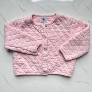 Petit Bateau Pink Quilted Cardigan